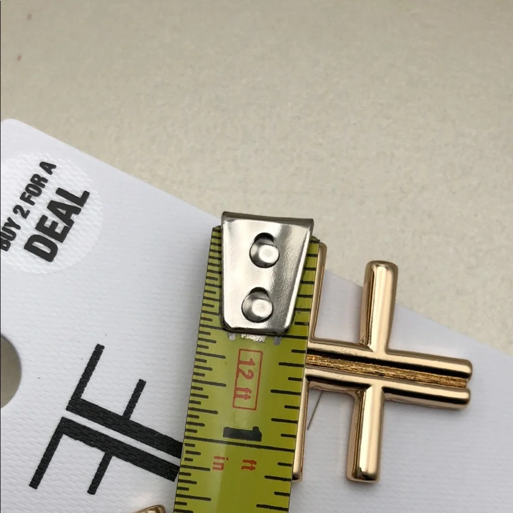 Foschini -FF Logo Gold-Tone Stud Earrings Nickel Safe NWT